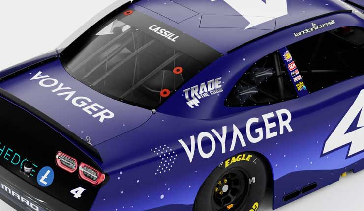 Landon Cassill's NASCAR sponsored by Voyager